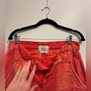 BDG Cargo Jeans Red- WORN ONCE!